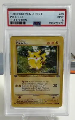 1999 Pokemon Jungle 1st Edition Pikachu #60 PSA 9 - Image 1
