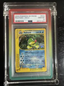 2003 Pokemon Skyridge #H23 Politoed Holo PSA 10 GEM MINT! SWIRL - Image 1