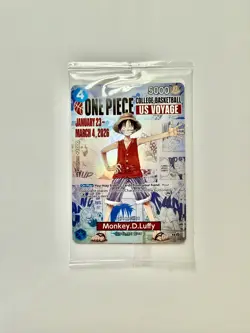 One Piece Card Game Luffy P-055 US VOYAGE College Basketball - SEALED w/ POSTER - Image 2