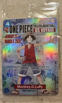 Bandai Namco One Piece Monkey.D.Luffy US Voyage Promo Holo Card P-055 - Image 1