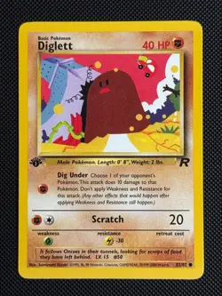 1# Pokemon Cards Diglett 52/82 1ST EDITION Team Rocket Common - Image 1