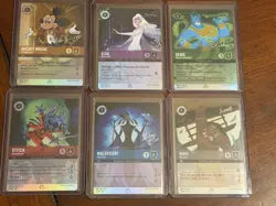 Disney 100 Lorcana x6 Card Promo Set Elsa, Mickey, Maui, Stitch + - Image 1