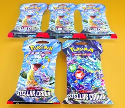 Lot of 5 Pokemon Booster Packs Scarlet & Violet Stellar Crown 50 Cards 5x10 - Image 2