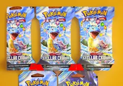 Lot of 5 Pokemon Booster Packs Scarlet & Violet Stellar Crown 50 Cards 5x10 - Image 3