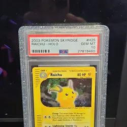 Pokemon Raichu Skyridge Holo PSA 10 #H25/H32 Stage 1 Pokemon TCG Card Stock 2003 - Image 1