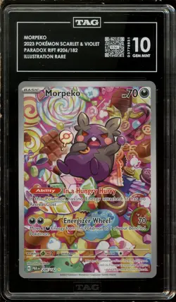 2023 Pokemon Paradox Rift Morpeko IR Illustration Rare #206 TAG 10 Gem Mint - Image 1
