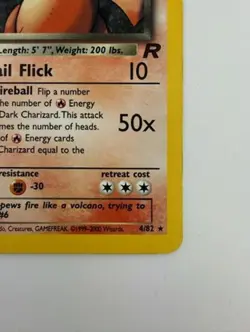 Dark Charizard Team Rocket Holo #4/82 Vintage Pokemon Card WOTC 2000 1st edition - Image 4