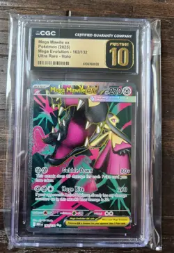 2025 😺 CGC-10 Pristine Mega Mawile ex #162/132 UR Holo Pokemon Mega Evolutions - Image 1