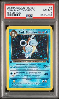 2000 POKEMON ROCKET 1ST ED #3 DARK BLASTOISE-HOLO PSA 8 - Image 1