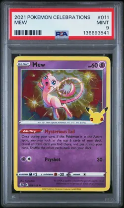 2021 POKEMON CELEBRATIONS #011 MEW PSA 9 - Image 1