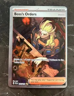 Pokemon Paldea Evolved - OFF CENTER - BOSS'S ORDERS - SPECIAL ILL - 265/193 - OC - Image 1