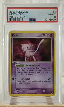 2006 Pokemon EX POP Series 4 Mew-Holo #4 PSA NM-MT 8 *NEWLY GRADED* - Image 1