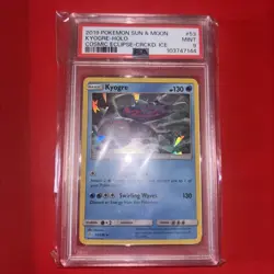 2019 Pokemon S&M Cosmic Eclipse Kyogre Cracked Ice Holo PSA 9 - Image 4
