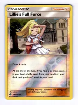 Lillie's Full Force SM - Cosmic Eclipse #196 Uncommon Reverse Holo NM Pokemon - Image 1