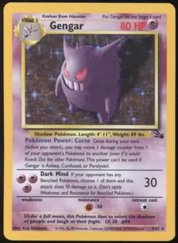 BR | Pokemon TCG 1999 Fossil | Gengar #5 HOLO | LP+ Clean! - Image 1