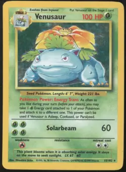 BR | Pokemon TCG 1999 Base Set | Venusaur #15 HOLO Unlimited | LP- - Image 1
