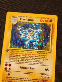 2X TWO Pokemon TCG Machamp Cards - 008/102 1st Edition Holo Rare Base Set LP/NM - Image 3