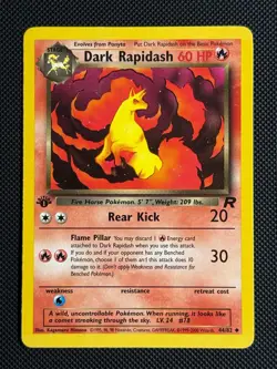 1# Pokemon Cards Dark Rapidash 44/82 1ST EDITION Team Rocket Uncommon - Image 1