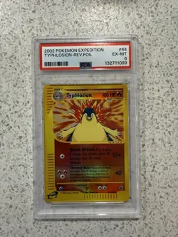 Pokemon TCG Typhlosion Reverse Holo Card Expedition Base Set 64/165 PSA 6 - Image 1