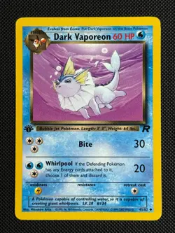 1# Pokemon Cards Dark Vaporeon 45/82 1ST EDITION Team Rocket Uncommon - Image 1