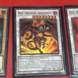 14 Yugioh Cards: Blue Eyes White Monster, Dark Magician, Red Rising Dragon - Image 5