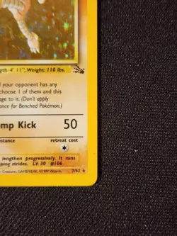 Pokemon TCG Hitmonlee 1st Edition - LP - Holo Rare Card Fossil Set, #7/62 - Image 3