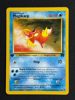 1# Pokemon Cards Magikarp 47/82 1ST EDITION Team Rocket Uncommon - Image 1