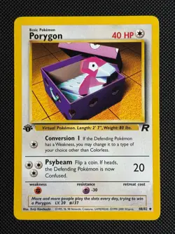 1# Pokemon Cards Porygon 48/82 1ST EDITION Team Rocket Uncommon - Image 1