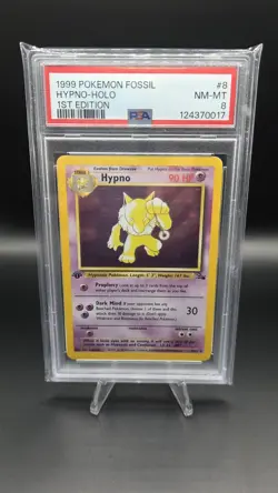 Hypno 8/62 1st Edition — PSA 8 — Fossil Holo Rare — WoTC Vintage Pokemon Card - Image 1