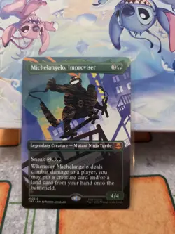 1 Michelangelo, Improviser Teenage Mutant Ninja Turtles Mythic Rare Mtg Magic - Image 1