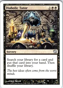 Diabolic Tutor 125 U 9th Edition Magic the Gathering MTG LP - Image 1