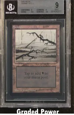 Beta Swamp BGS 9 QUAD++ (2572) Magic MTG - Image 1