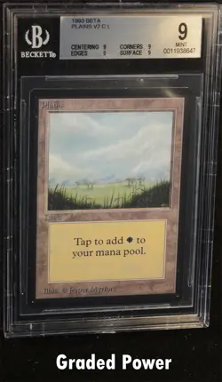 BGS Beta Plains v2 9 QUAD Magic Beckett Graded MTG - Image 1