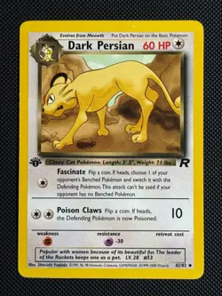 1# Pokemon Cards Dark Persian 42/82 1ST EDITION Team Rocket Uncommon - Image 1