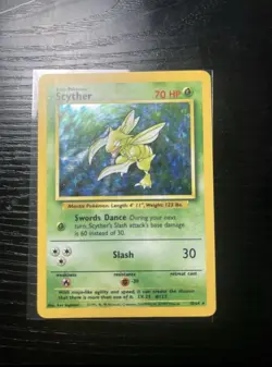 Pokemon TCG Scyther Holo Rare Jungle Card 10/64 MP Condition No Symbol Error - Image 3