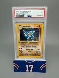 Machamp 1999 Pokemon English Base Set 1st Edition Holo 8/102 PSA 5 - Image 1