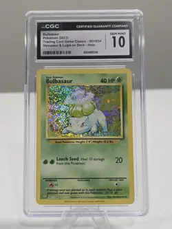 CGC 10 GEM MINT Bulbasaur 001/034 CLV TCG Classic Venusaur Deck Holo Pokemon - Image 1
