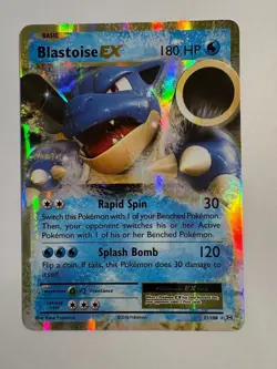 Pokemon TCG XY Evolutions Blastoise EX 21/108 Rare Full Art Holo 180HP - Image 1
