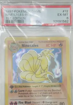 1999 POKEMON BASE SET 1ST EDITION #12 NINETALES-HOLO PSA 6 - Image 4