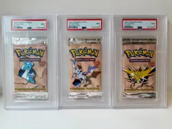 1999 Pokemon Fossil – 1st Edition – PSA 9 GRADED ART SET - 3 Packs - Image 1