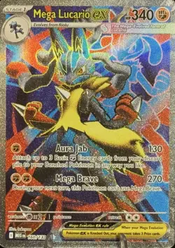 Pokemon TCG Holo Ultra Rare Full Art Mega Lucario EX 160/132 - Image 1