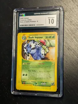 CGC 10 GM MT ✨ POKEMON 2003 DARK IVYSAUR #6 BEST OF GAME PROMO 🕹 LOW POP - Image 2