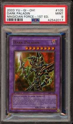 Yu-Gi-Oh! Dark Paladin Magician's Force 1st Edition MFC-105 CORRECTED ART PSA 9 - Image 1