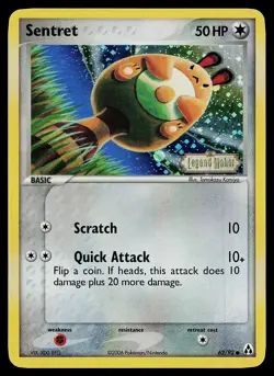 Pokemon Card - Sentret Legend Maker 62/92 Common Reverse Holo Stamped - Image 1