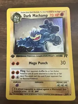 DARK MACHAMP Pokemon Card - 1st Edition - Team Rocket - 10/82 - Near Mint/NM - Image 1