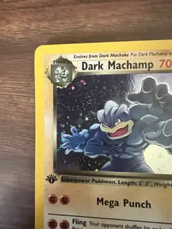 DARK MACHAMP Pokemon Card - 1st Edition - Team Rocket - 10/82 - Near Mint/NM - Image 2