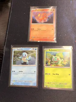 3 Card Set Bulbasaur Charmander Squirtle - Pokemon 151 Poster Collection - Image 1