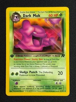 1# Pokemon Cards Dark Muk 41/82 1ST EDITION Team Rocket Uncommon - Image 1