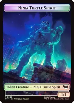 Foil Food/Ninja Turtle Spirit Token, TMNT Tokens, MTG, 1 pack, Magic - Image 1