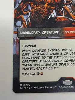 Carnage, Crimson Chaos (Borderless) #227 (NM) Spider-Man SPM Magic MTG - Image 4
